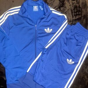 Vintage!! Adidas Royal Blue Zip-Up Jacket and matching pants track suit
